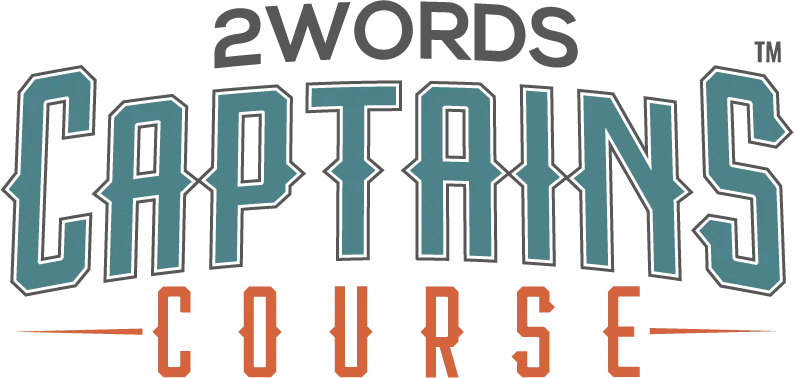CaptainsCourse-Logo-WithTM 2Words Captains Course Logo - 2Words Character Development Captains Course for Coaches and Sports Captains - Build a player-led team for football, baseball, basketball, softball or any sports with out online leader development and leadership curriculum for student athletes.